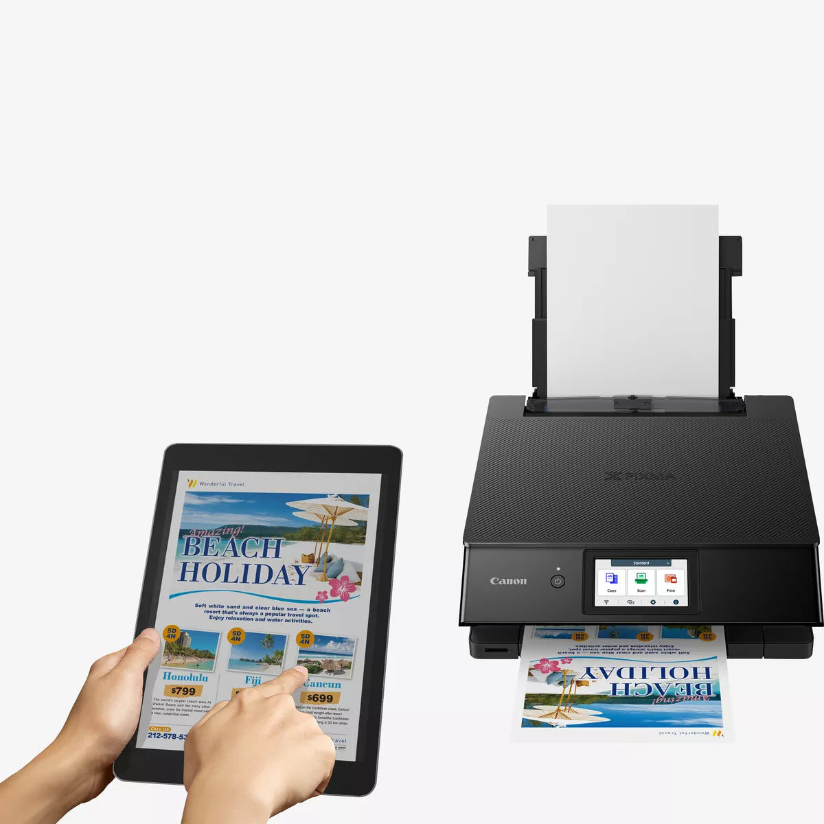 Canon PIXMA TS8750 Wireless Color Inkjet All-in-One Photo Printer, Black