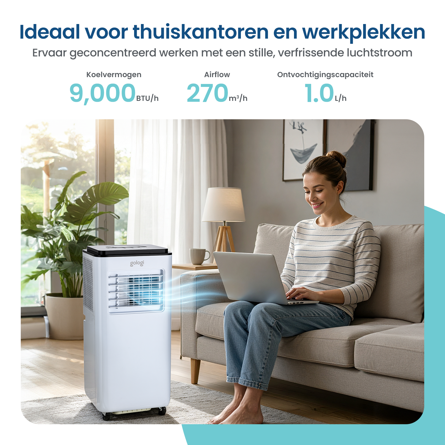 3-in-1 mobile air conditioner - 9,000 BTU/h