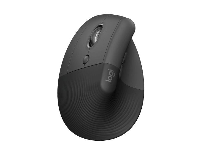 Logitech Lift Vertical Ergonomic Mouse - Vertical mouse - ergonomic - left-hand - optical - 6 buttons - wireless - Bluetooth, 2.4 GHz - USB receiver Logitech Logi Bolt - graphite