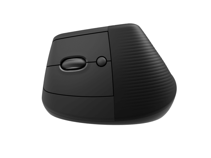 Logitech Lift Vertical Ergonomic Mouse - Vertical mouse - ergonomic - left-hand - optical - 6 buttons - wireless - Bluetooth, 2.4 GHz - USB receiver Logitech Logi Bolt - graphite
