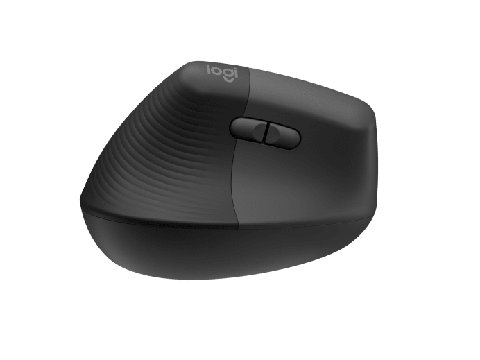 Logitech Lift Vertical Ergonomic Mouse - Vertical mouse - ergonomic - left-hand - optical - 6 buttons - wireless - Bluetooth, 2.4 GHz - USB receiver Logitech Logi Bolt - graphite