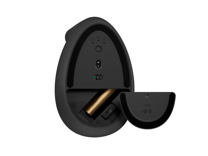 Logitech Lift Vertical Ergonomic Mouse - Vertical mouse - ergonomic - left-hand - optical - 6 buttons - wireless - Bluetooth, 2.4 GHz - USB receiver Logitech Logi Bolt - graphite