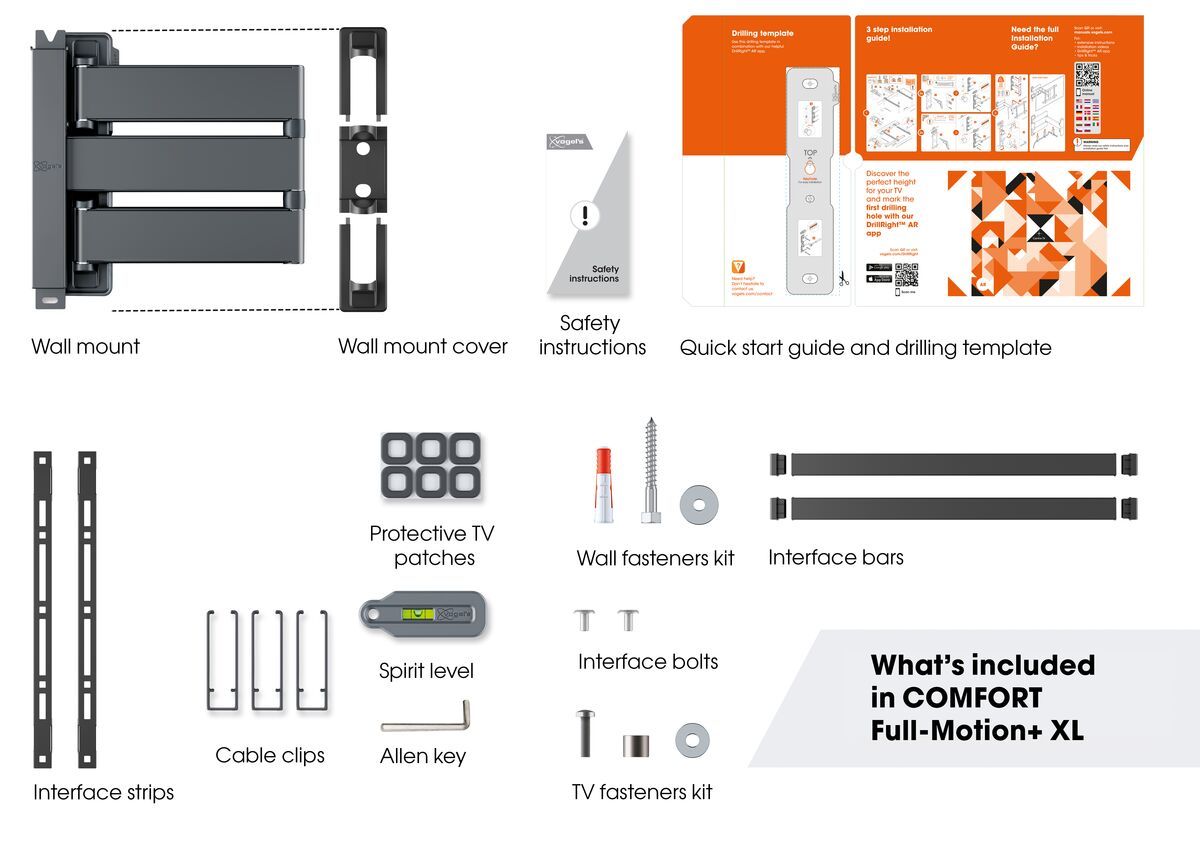 ONE Full-Motion TV Wall Mount 55-100 inches