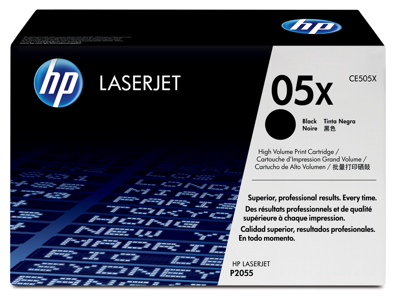HP 05X - Alto Rendimento - preto - original - LaserJet - cartucho de toner (CE505X) - para LaserJet P2054, P2055, P2056, P2057