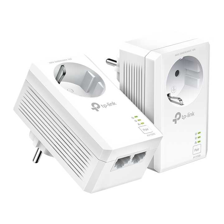 TP-Link AV1000 2xGigabit PowerLine Adapter Kit 2 w/PassThrough -TL-PA7027P KIT