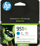 HP 951XL - High Performance - cyan blue - original - ink cartridge - for Officejet Pro 251dw, 276dw, 8100, 8600, 8600 N911a, 8610, 8615, 8616, 8620, 8625, 8630