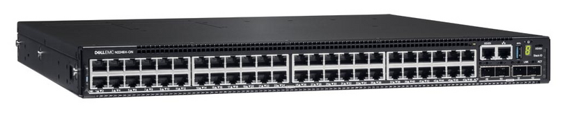 Dell PowerSwitch N2248X-ON - Interruptor - L3 - Administrado - 48 x 10/100/1000/2.5G + 4 x 25 Gigabit SFP28 - fluxo de ar frente para trás - montável em trilho - CAMPUS Smart Value