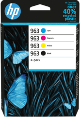 HP 963 - Pack of 4 - Black, Yellow, Cyan, Magenta - Original - Ink Cartridge - for Officejet Pro 9010, 9012, 9013, 9014, 9015, 9016, 9018, 9019, 9020, 9022, 9023, 9025, 9028
