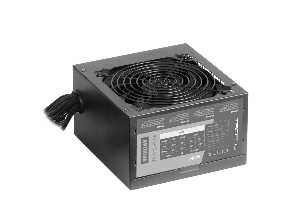 Fonte Alim. TACENS ANIMA APIII500 500W PSU, 85% EF, FULL SAFETY, SILENT, BLACK CABLES, BLACK (APIII500)