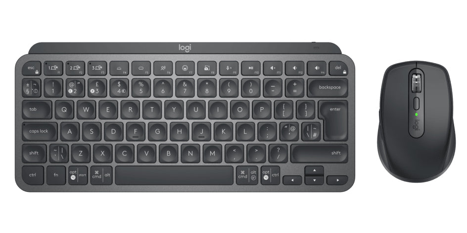 Logitech MX Keys Mini Combo for Business - Conjunto de teclado e rato - retroiluminação - sem fios - Bluetooth LE - QWERTY - Reino Unido - grafite