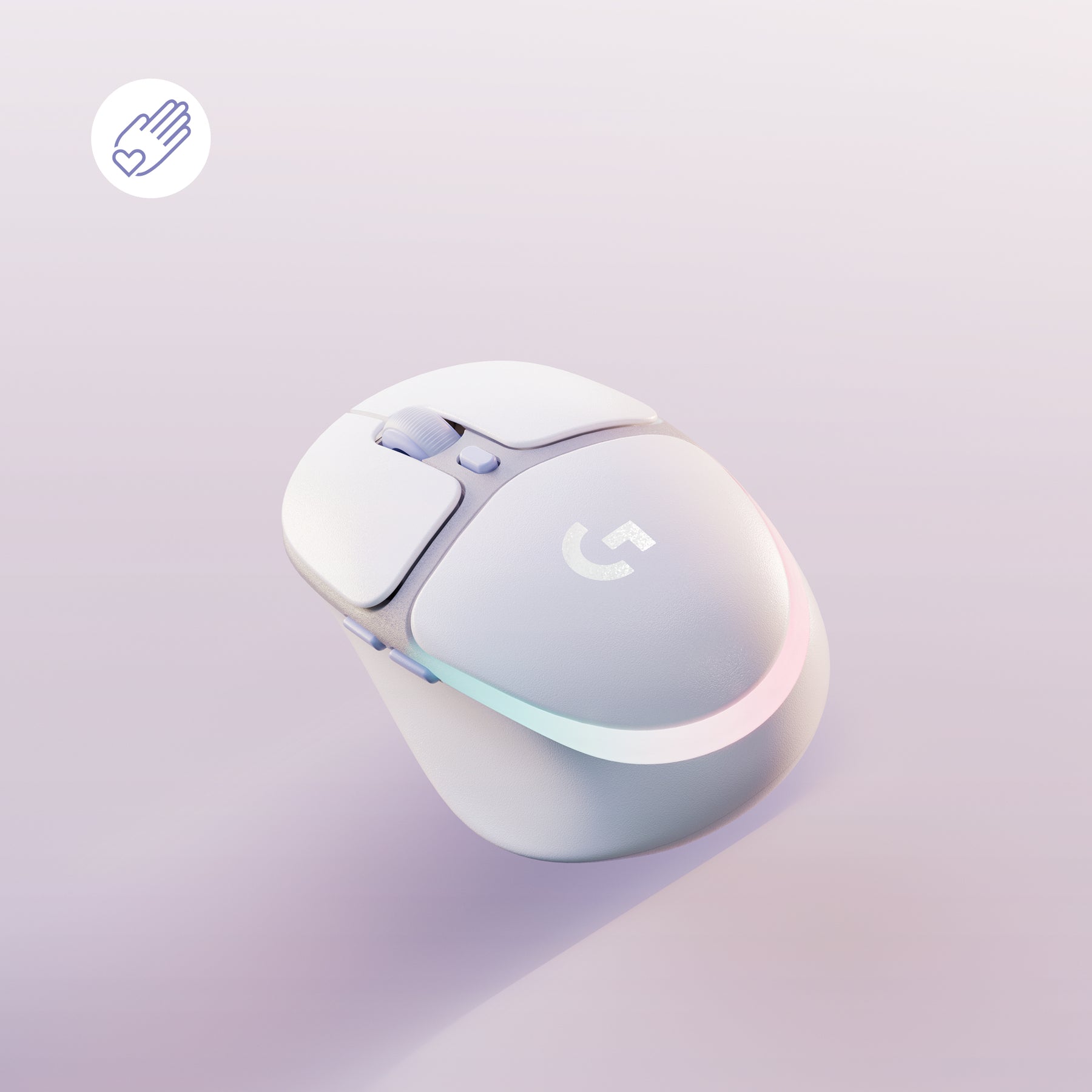 Logitech G G705 - Rato - mãos pequenas - 6 botões - sem fios - Bluetooth - recetor Logitech LIGHTSPEED - branco