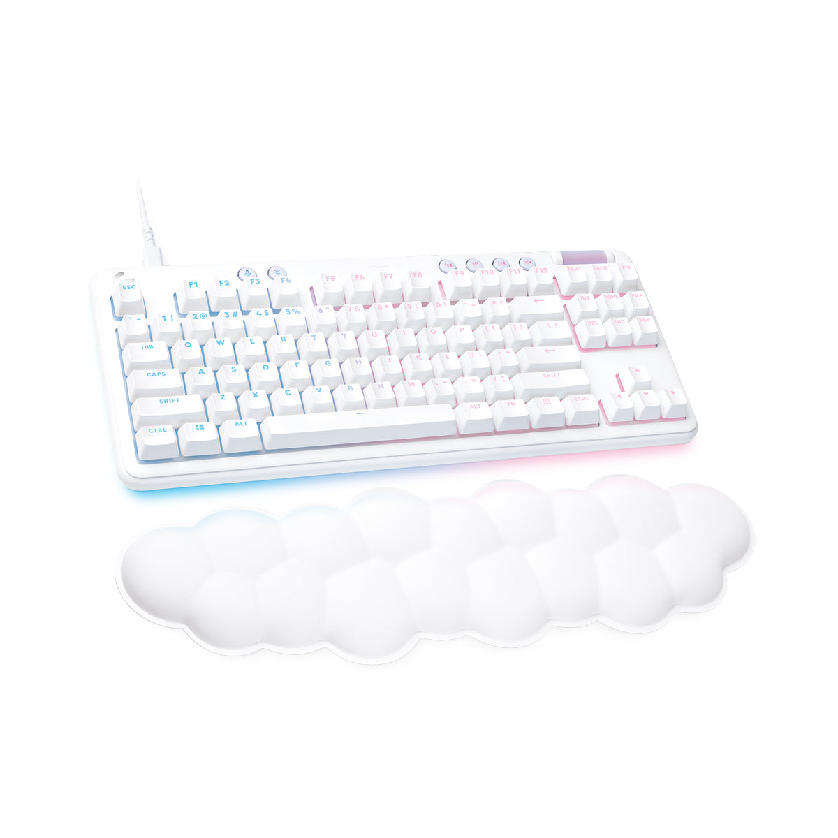 Logitech G G713 - Teclado - sem teclado numérico - luz traseira - USB - QWERTZ - Francês/Alemão Suíço - interruptor: Tactile - branco