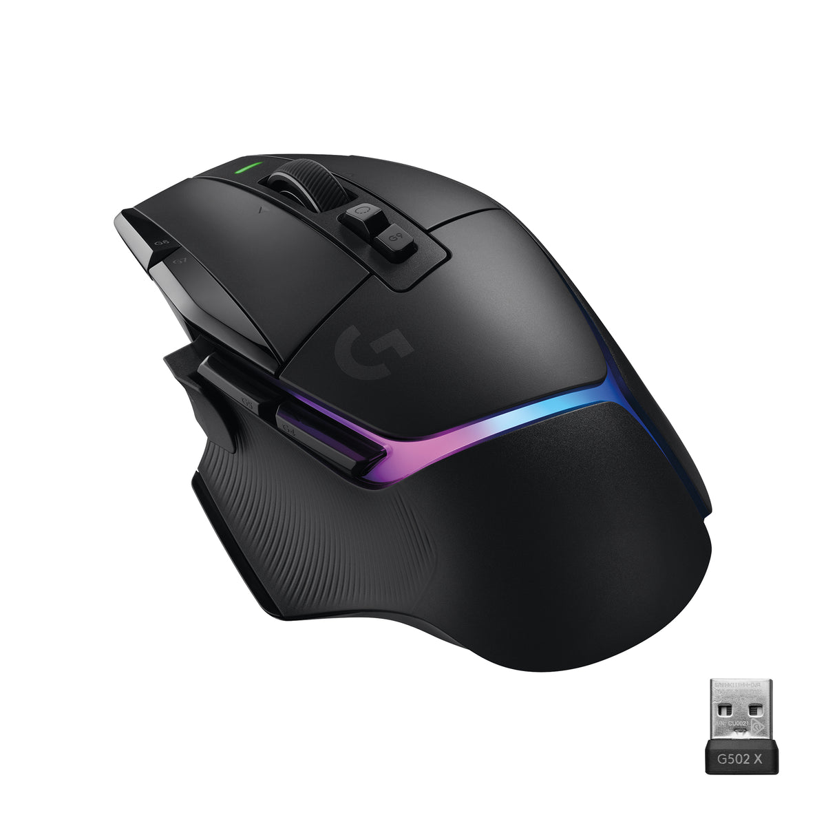 Logitech G G502 X PLUS - Rato - óptico - 8 botões - sem fios - LIGHTSPEED - recetor Logitech LIGHTSPEED - preto