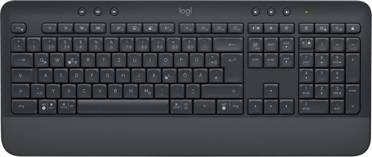 Logitech Signature - Teclado - sem fios - Bluetooth 5.1 - QWERTY - Alemão - grafite