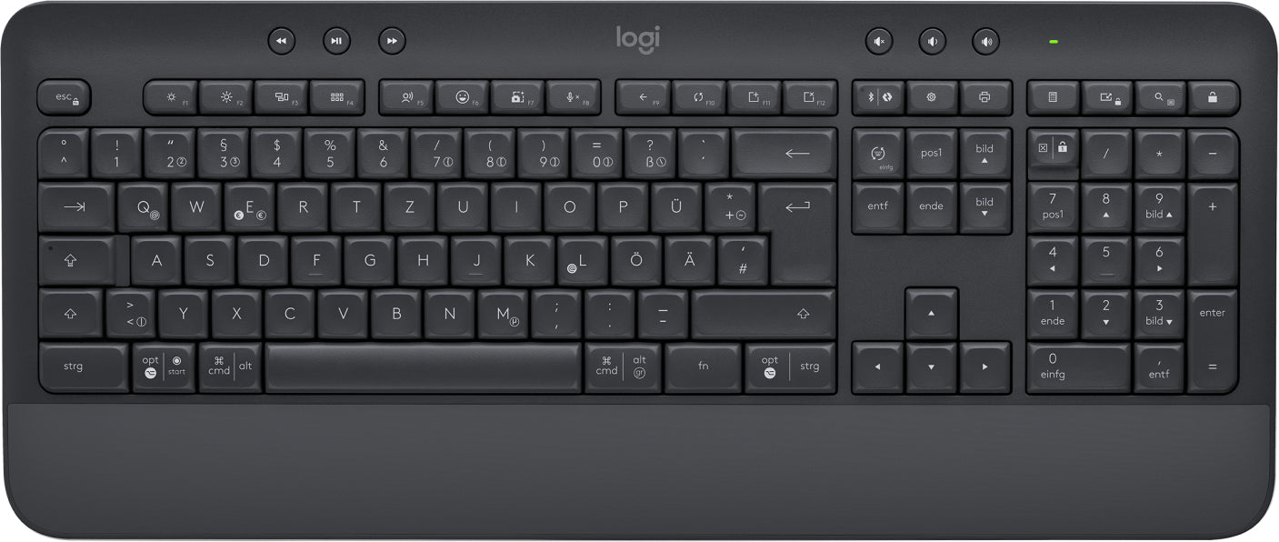 Logitech Signature - Teclado - sem fios - Bluetooth 5.1 - QWERTY - Alemão - grafite