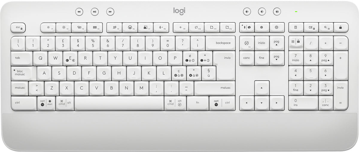 Logitech Signature K650 - Teclado - sem fios - Bluetooth 5.1 - QWERTY - Italiano - branco sujo