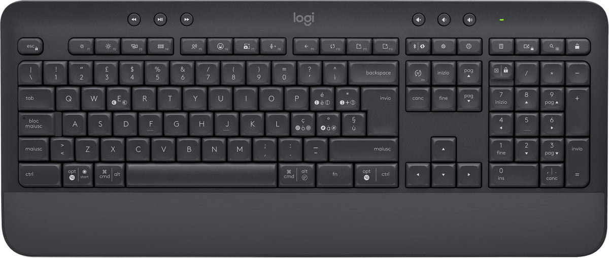 Logitech Signature K650 - Teclado - sem fios - Bluetooth 5.1 - QWERTY - Italiano - grafite