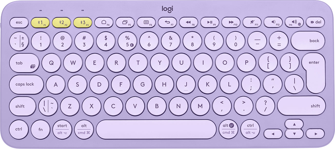 Logitech K380 Multi-Device Bluetooth Keyboard - Keyboard - wireless - Bluetooth 3.0 - QWERTY - American international standard - lavender lemonade
