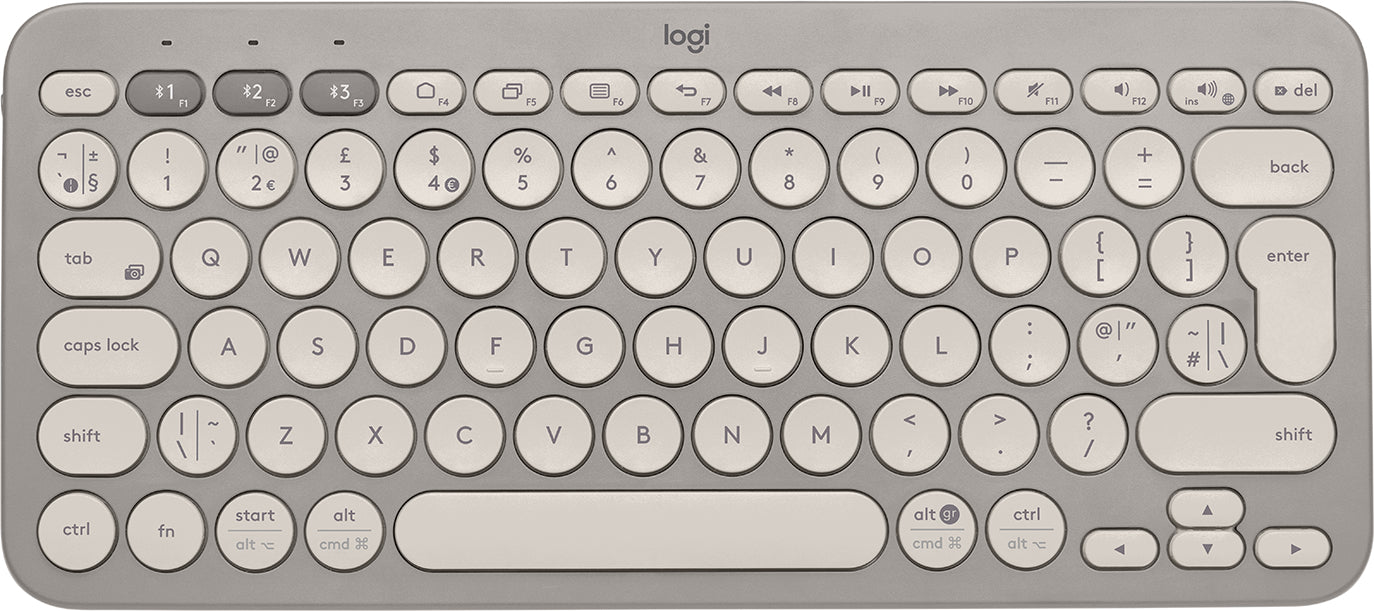 Logitech K380 Multi-Device Bluetooth Keyboard - Teclado - sem fios - Bluetooth 3.0 - QWERTY - Reino Unido - areia