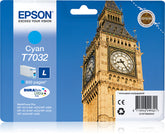 Epson T7032 - 9.6 ml - size L - cyan blue - original - blister - ink cartridge - for WorkForce Pro WP-4015, WP-4025, WP-4095, WP-4515, WP-4525, WP-4535, WP-4545, WP -4595