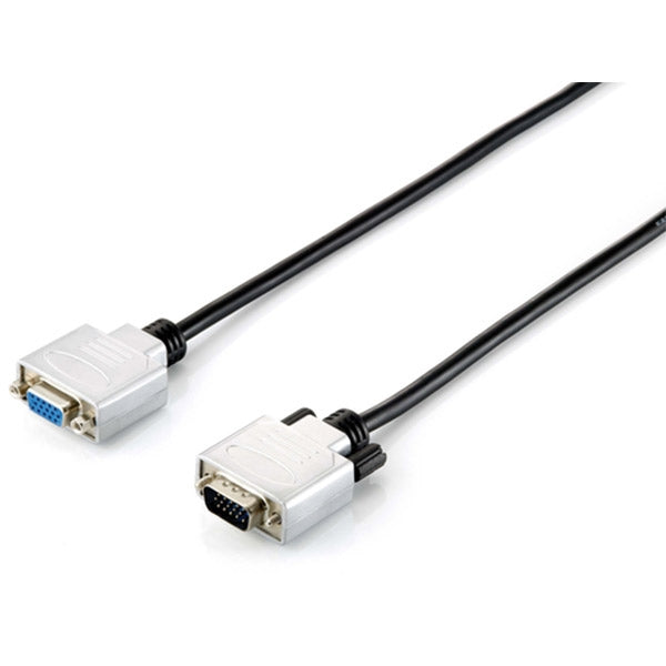 CABLE PROLONGADOR EQUIP VGA 3+7 M/F 5.0M HD15 CAMPANA METÁLICA NEGRA