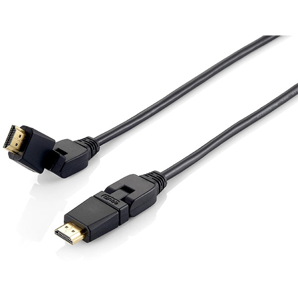 EQUIP CABLE HDMI 1.4 HD3D W/ CHIPS VARIABLE ANGLE 90/45 DEGREES - 5MT