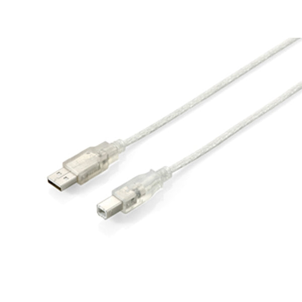 EQUIP CABLE PRINTER USB 2.0 A/BM/M TRANSPARENT 5MT