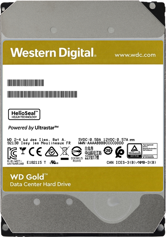 Disco 3.5 14TB WD Gold 256Mb SATA 6Gb/s 7200rpm (WD141KRYZ)