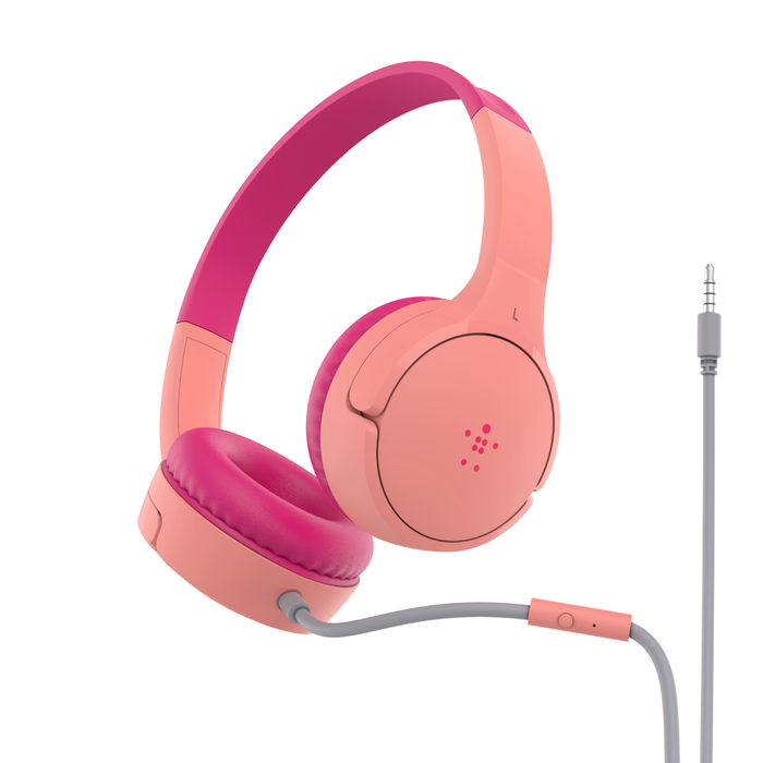 Auriculares supraaurales para niños, rosa