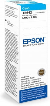 Epson T6642 - 70 ml - cyan blue - original - ink refill - for Epson L386, EcoTank ET-2600, 2650, L121, L1455, EcoTank ITS L3050, L3060, L3070