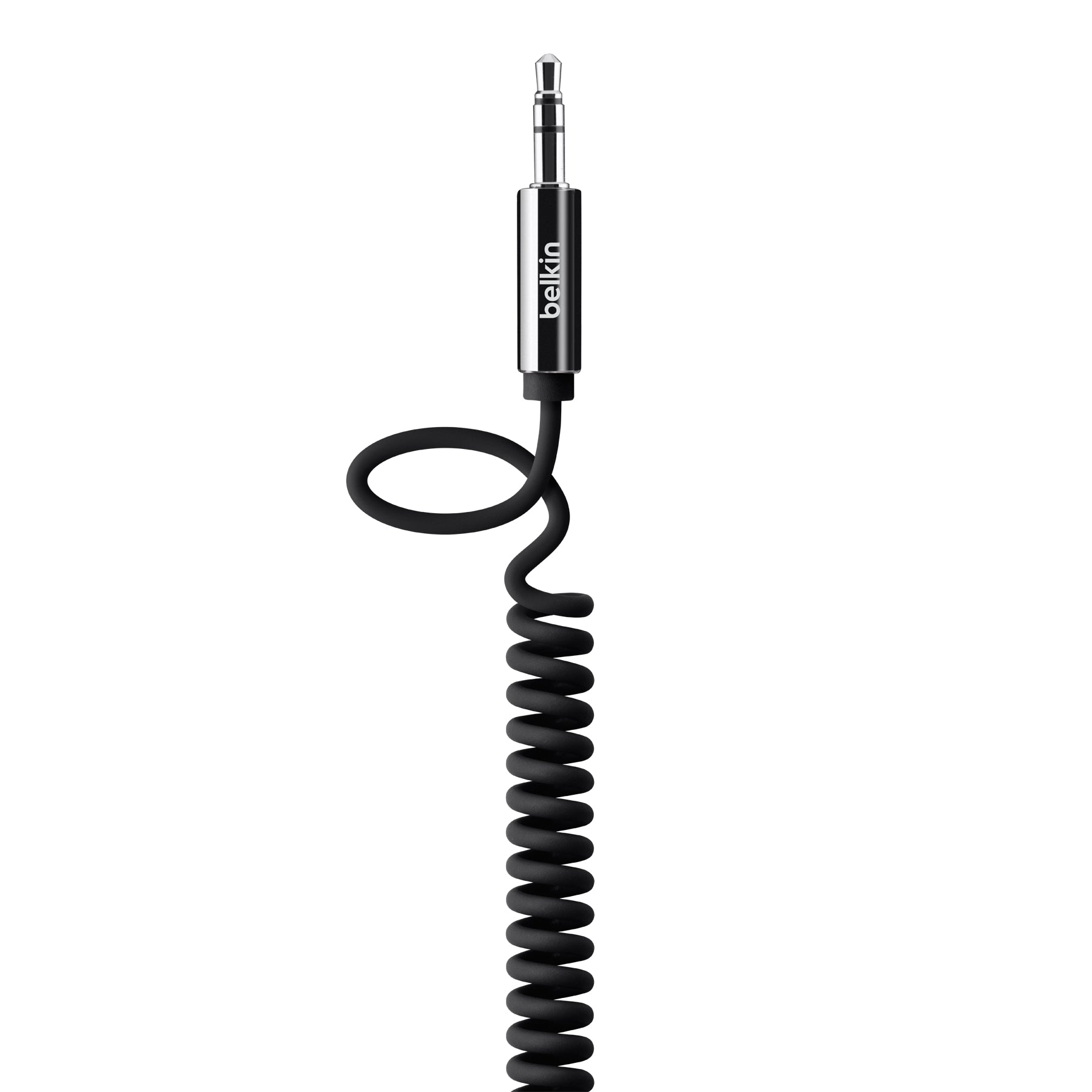 Belkin MIXIT Coiled Cable - Cabo de áudio - porta mini estéreo macho para porta mini estéreo macho - 1.8 m - preto