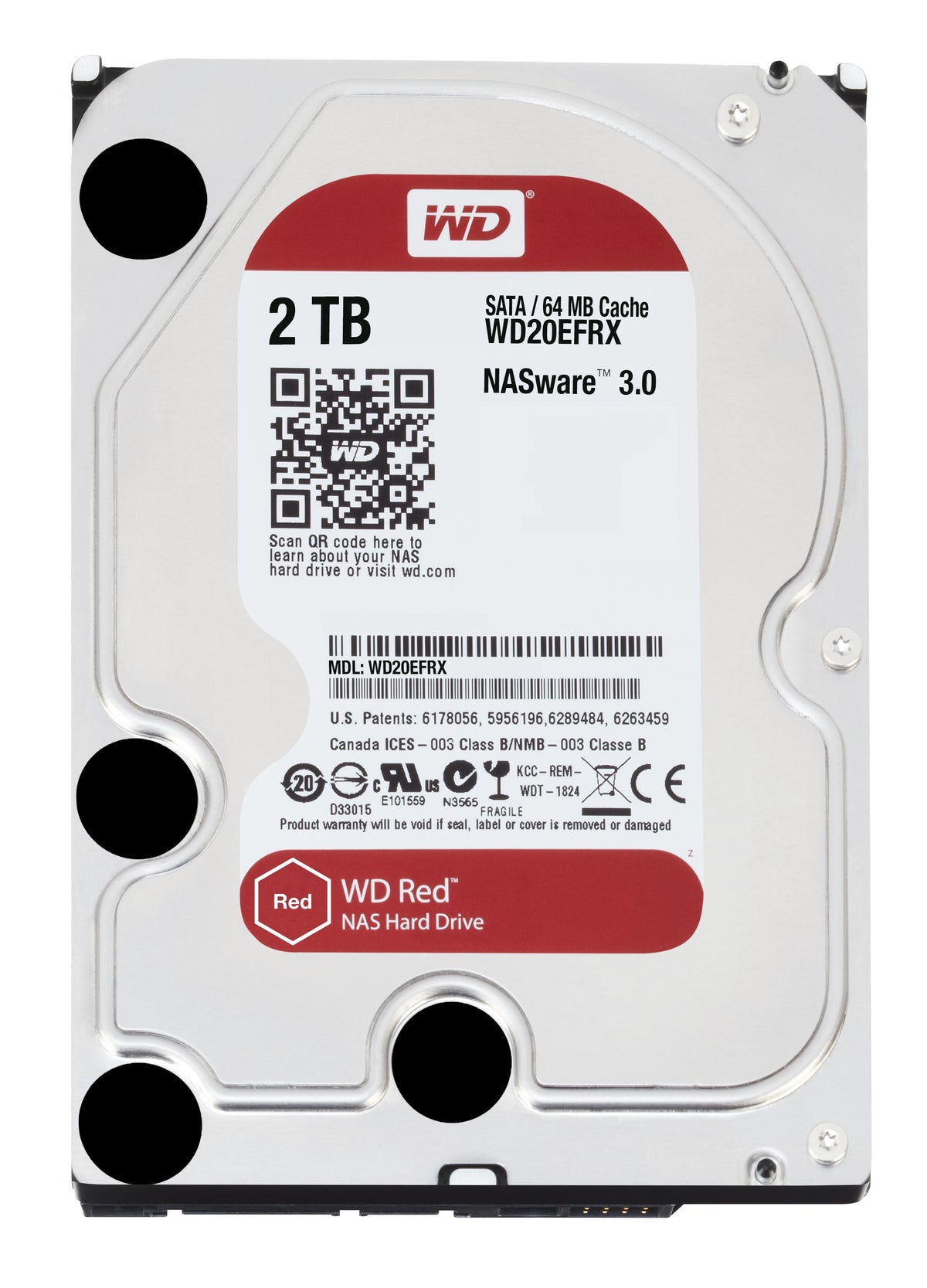 WD Red Plus WD20EFRX - Disco duro - 2 TB - interno - 3,5" - SATA 6Gb/s - búfer: 64 MB