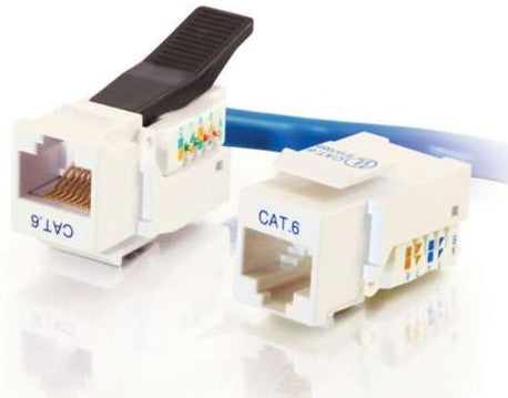 Conector Keystone C2G Cat6 RJ45 UTP sin herramientas - Despliegue modular - CAT 6 - UTP - RJ-45 - Blanco
