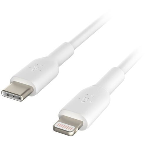 Belkin BOOST CHARGE - Cabo Lightning - USB-C macho para Lightning macho - 1 m - branco - Fornecimento de energia USB (18W) - para Apple iPad/iPhone/iPod (Lightning)