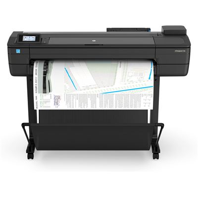 HP DesignJet T730 - 36" impressora de grande formato - a cores - jacto de tinta - Rolo (91,4 cm x 45,7 m) - 2400 x 1200 ppp - até 0.42 min/ página (mono)/ até 0.42 min/ página (cor) - Gigabit LAN, Wi-Fi(n), USB 2.0 host - cortador