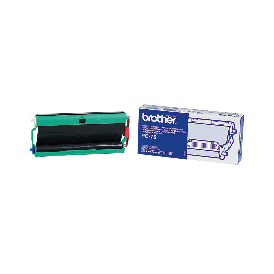 Brother PC75 - Black - Print Ribbon Cassette - for FAX-T102, T104, T106