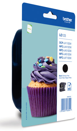 Brother LC123BK - Black - Original - Blister - Ink Cartridge - for Brother DCP-J100, J105, J132, J152, J552, J752, MFC-J245, J470, J650, J6520, J6720, J6920