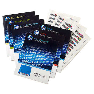 Paquete de etiquetas de código de barras HPE Ultrium 6 RW - Etiquetas de código de barras - para StoreEver MSL2024, MSL4048, MSL8096, StoreEver 1/8 G2
