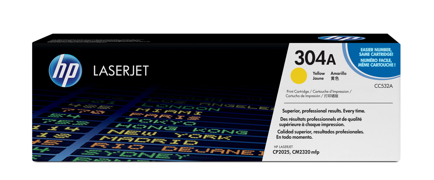 HP 304A - Amarelo - original - LaserJet - cartucho de toner (CC532A) - para Color LaserJet CM2320fxi, CM2320n, CM2320nf, CP2025, CP2025dn, CP2025n, CP2025x