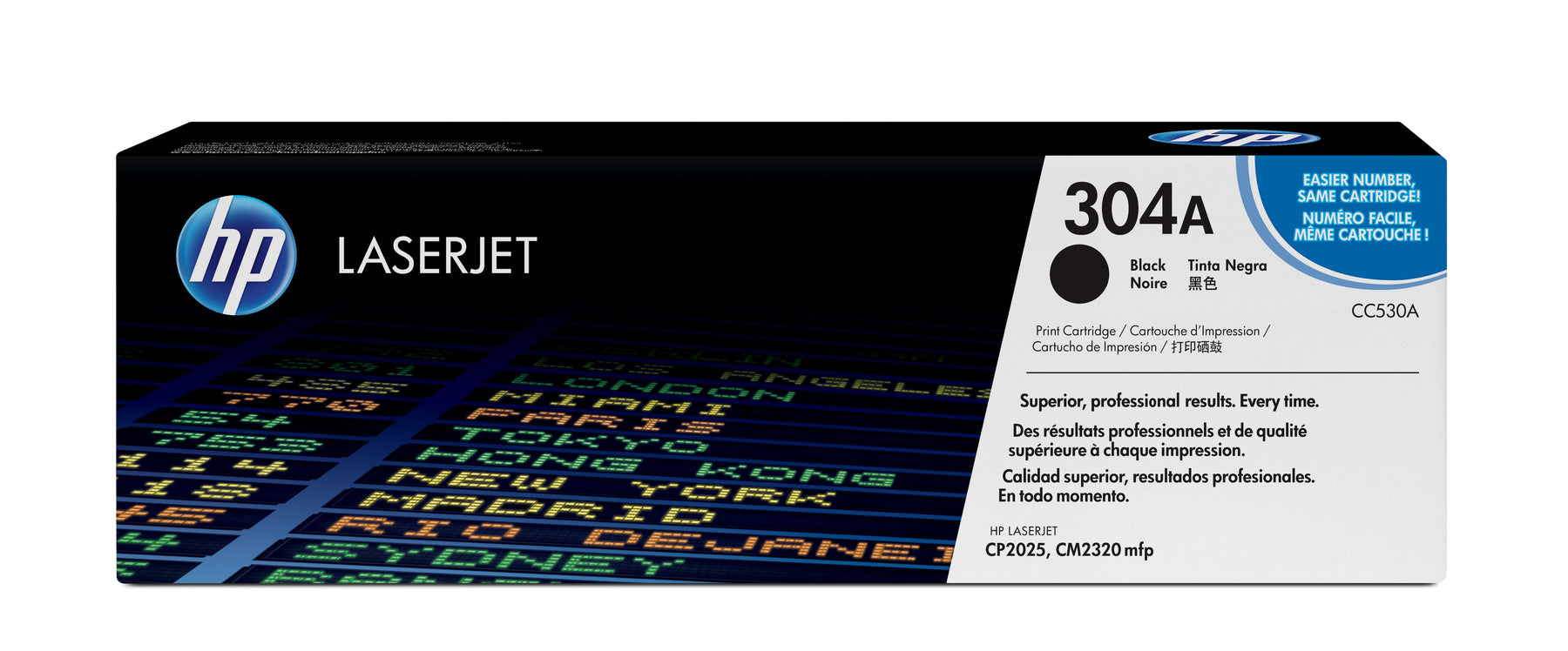 HP 304A - Preto - original - LaserJet - cartucho de toner (CC530A) - para Color LaserJet CM2320fxi, CM2320n, CM2320nf, CP2025, CP2025dn, CP2025n, CP2025x