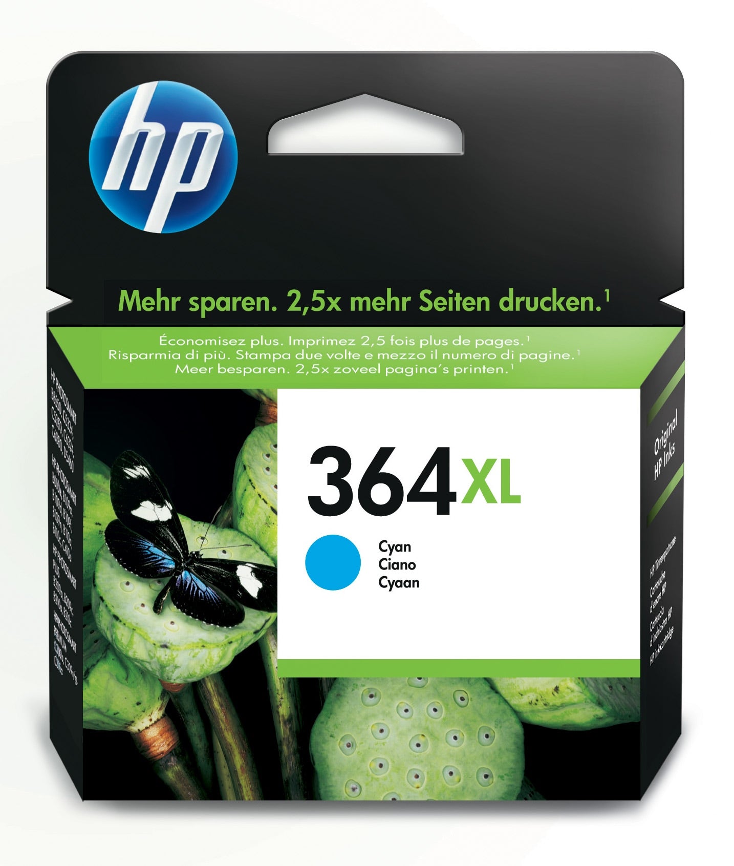 HP 364XL - Alto Rendimento - azul cyan - original - tinteiro - para Deskjet 35XX, Photosmart 55XX, 55XX B111, 65XX, 65XX B211, 7510 C311, B110, Wireless B110