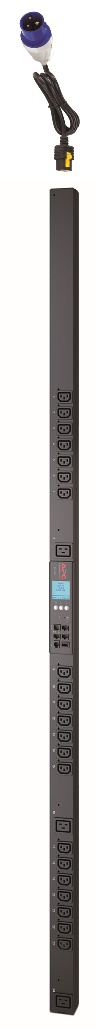 APC Metered-by-Outlet with Switching Rack PDU ZeroU 2G - Unidad de distribución de energía (montable en rack) - CA 200/208/230 V - Ethernet 10/100 - entrada: IEC 60309 - conectores de salida: 24 - 0U - negro - para P /N: SMX1500RMNCUS, SRT1000RMX