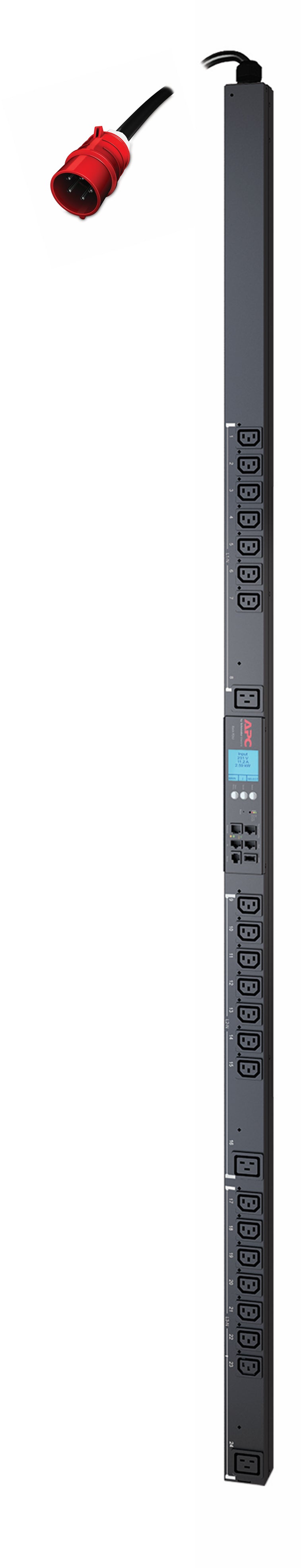 APC Metered-by-Outlet with Switching Rack PDU ZeroU 2G - Unidad de distribución de energía (montable en rack) - CA 400 V - 11 kW - 3 fases - Ethernet 10/100 - conectores de salida: 24 - 0U - negro - para P/N: SMX1000C, SMX1500RM2UC, SMX1500RM2UC