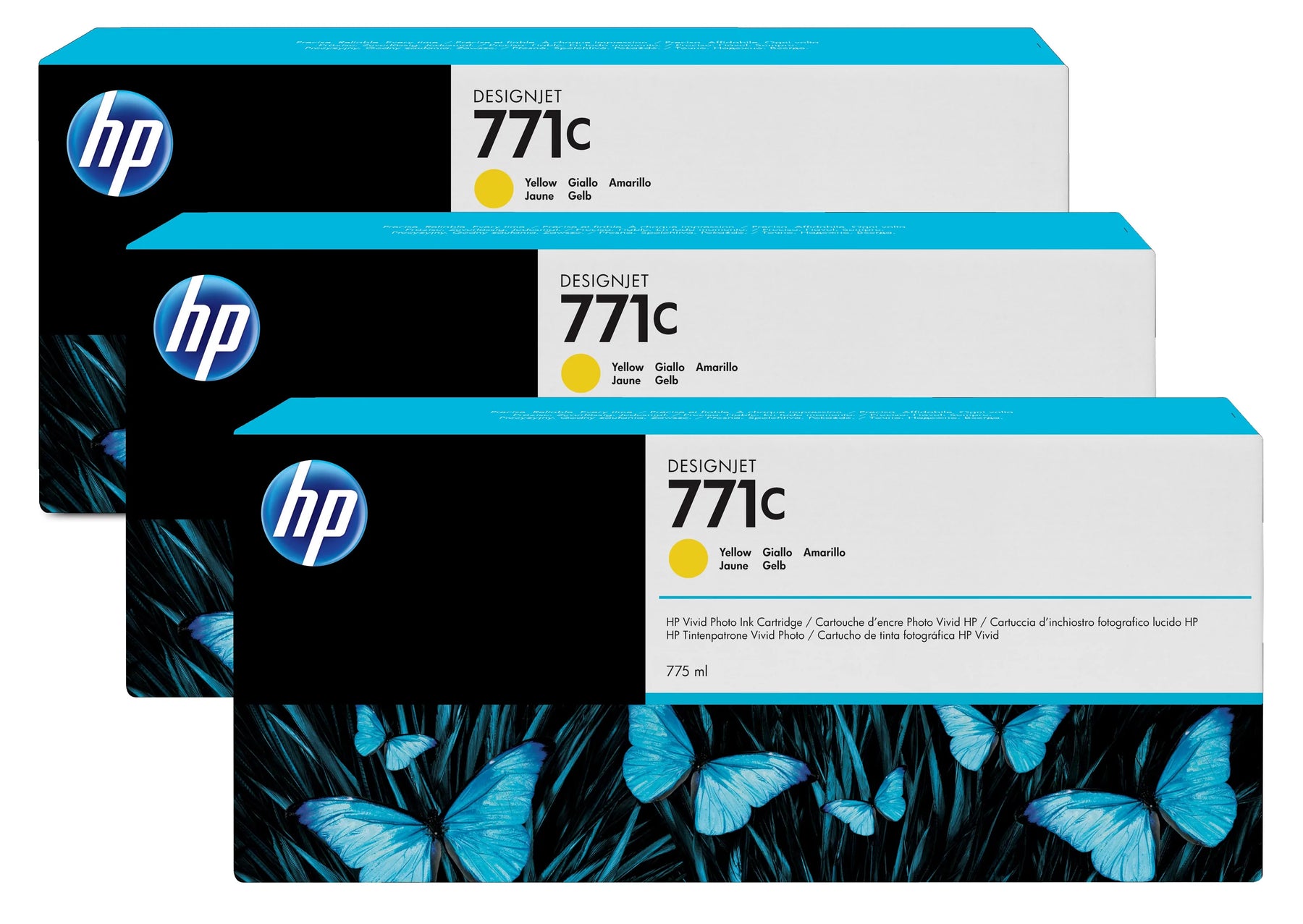 PINTURA AMARILLA HP 771C 775 ML PK 3