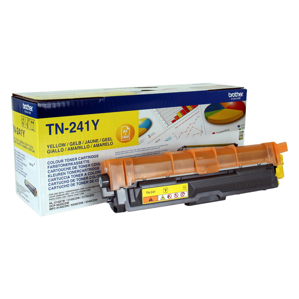 Brother TN241Y - Yellow - original - toner cartridge - for Brother DCP-9015, DCP-9020, HL-3140, HL-3150, HL-3170, MFC-9140, MFC-9330, MFC-9340