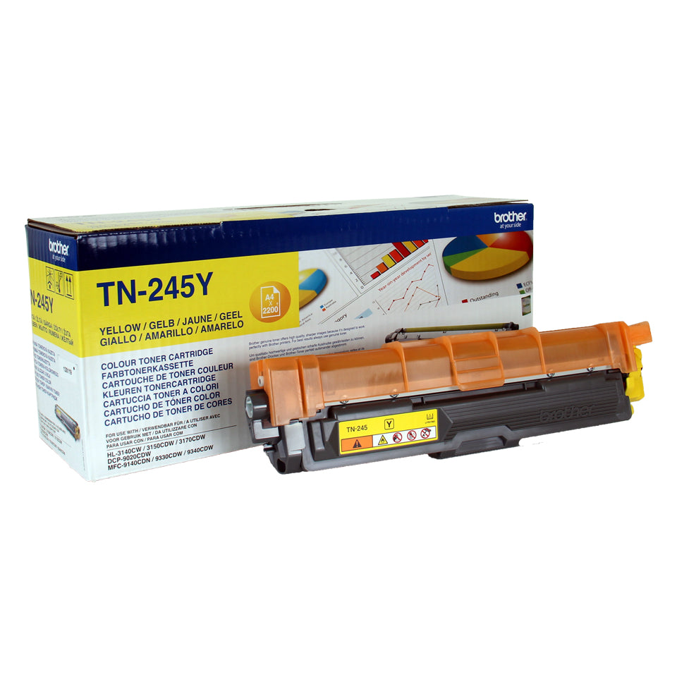 Brother TN245Y - Yellow - original - toner cartridge - for Brother DCP-9015, DCP-9020, HL-3140, HL-3150, HL-3170, MFC-9140, MFC-9330, MFC-9340