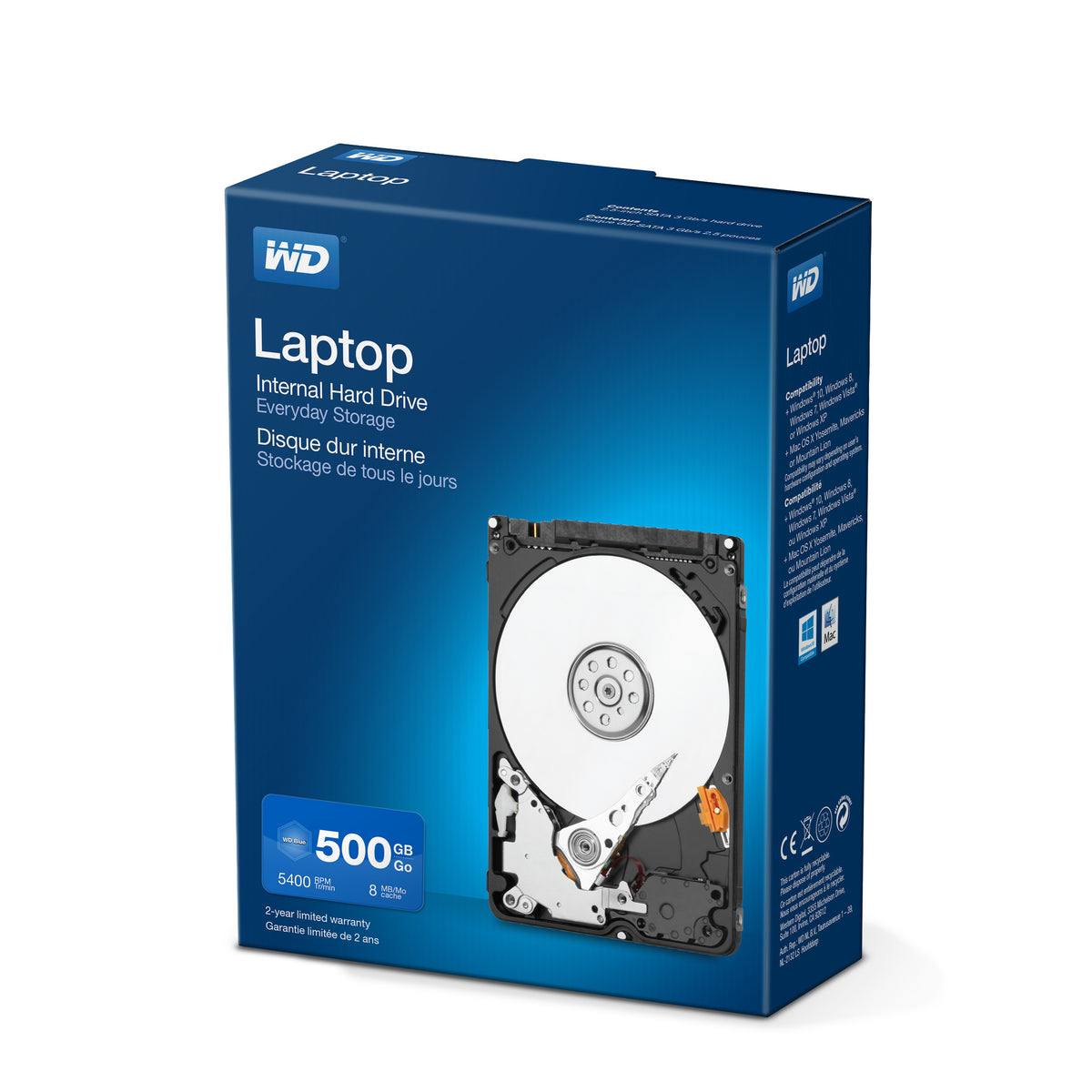 WD Laptop Mainstream WDBMYH5000ANC - Disco duro - 500 GB - interno - 2.5" - SATA 3Gb/s - 5400 rpm - búfer: 8 MB