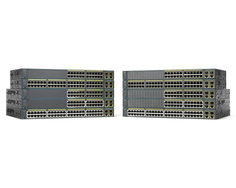 Cisco Catalyst 2960-Plus 48PST-L - Switch - Administered - 48 x 10/100 (PoE) + 2 x Gigabit SFP + 2 x 10/100/1000 - rail mountable - PoE (370W)