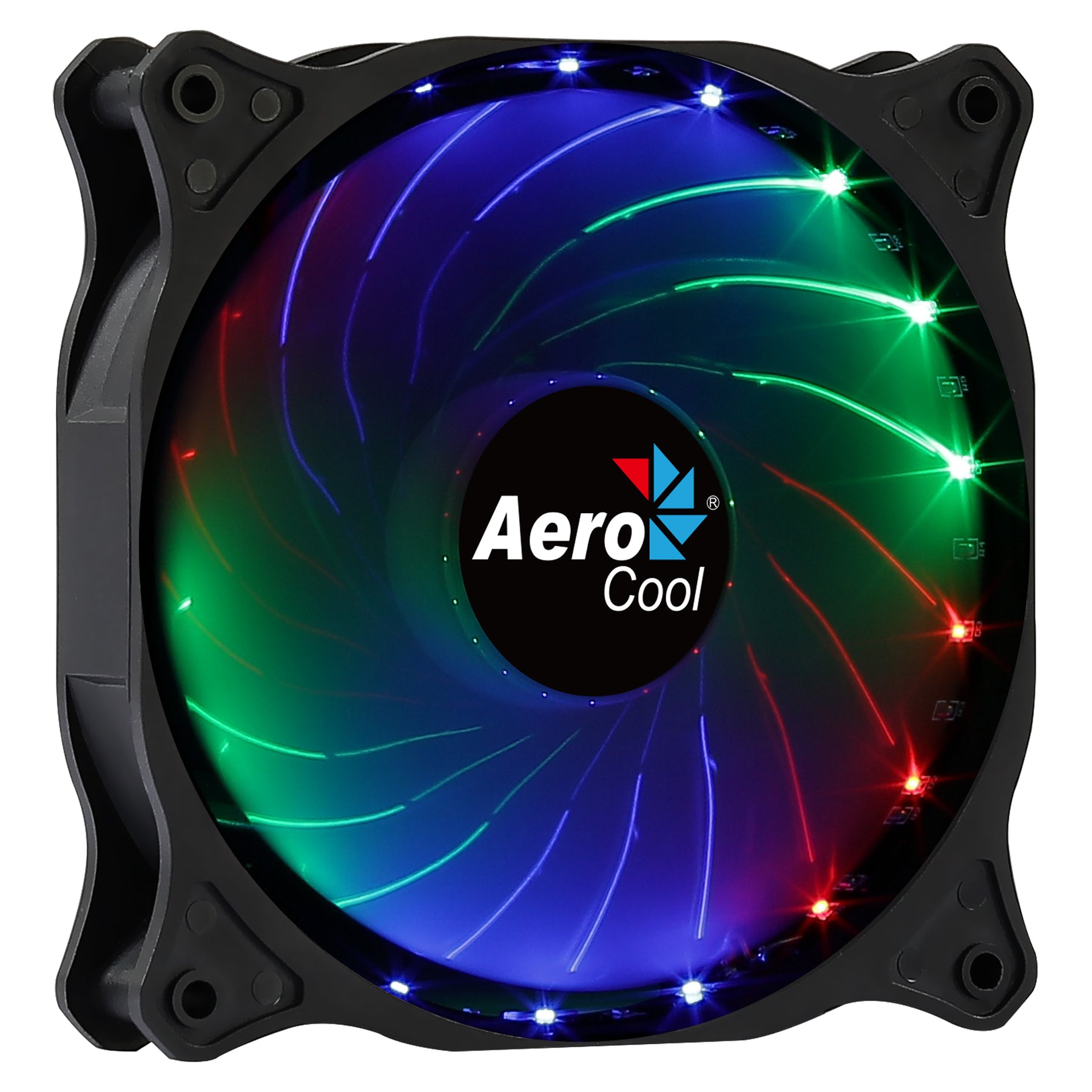 FAN AEROCOOL COSMO 12 FRGB, 12cm fixed rgb led, 18 leds, curved blades, 1000rpm (COSMO12FRGB)