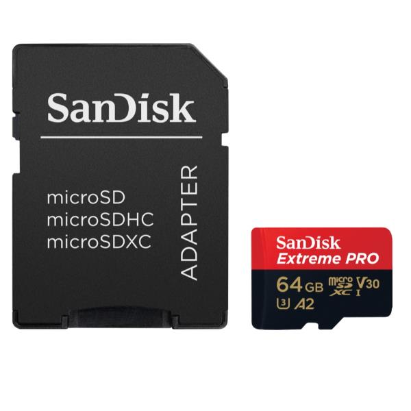 EXTREME PRO MICROSDXC 64GB + SD ADA